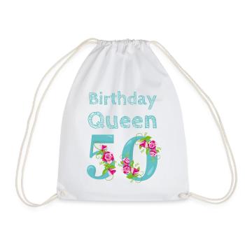 Cadeau d'anniversaire femme 50 ans anniversaire reine - Sac de sport léger - blanc - Devant