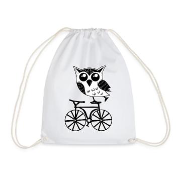Vélo hibou - Sac de sport léger - blanc - Devant
