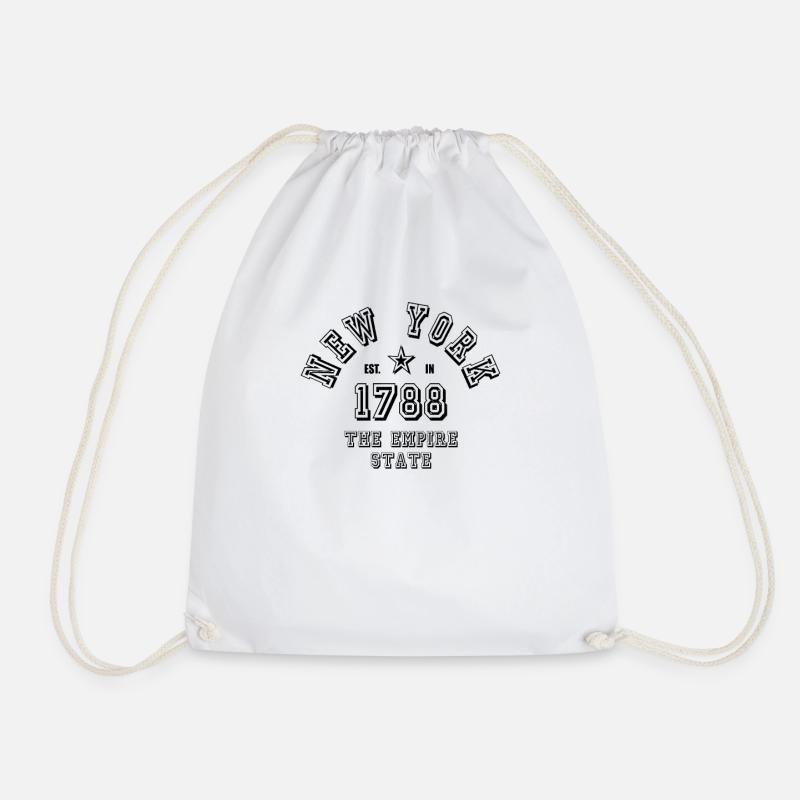 new York - Drawstring Bag - white