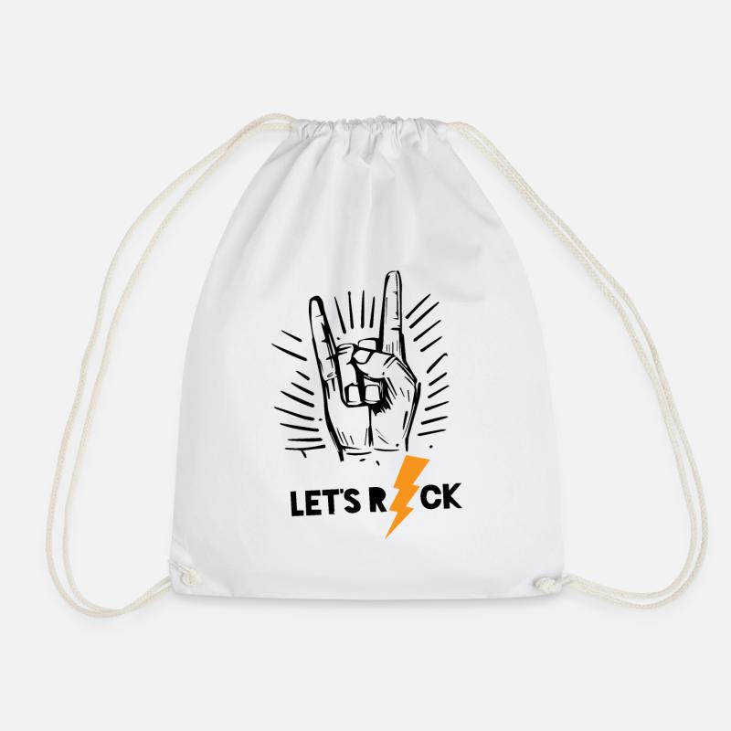 Let's rock - Drawstring Bag - white