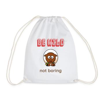 Be WILD not boring - Drawstring Bag - white - Front