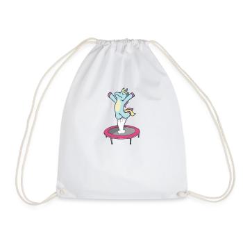 CHILDREN TRAMPOLINE UNICORN UNICORN fitness gymnastics - Drawstring Bag - white - Front