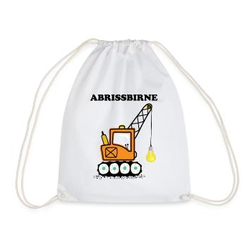 Wrecking Ball Excavator Gift Cool Saying Wordplay - Drawstring Bag - white - Front