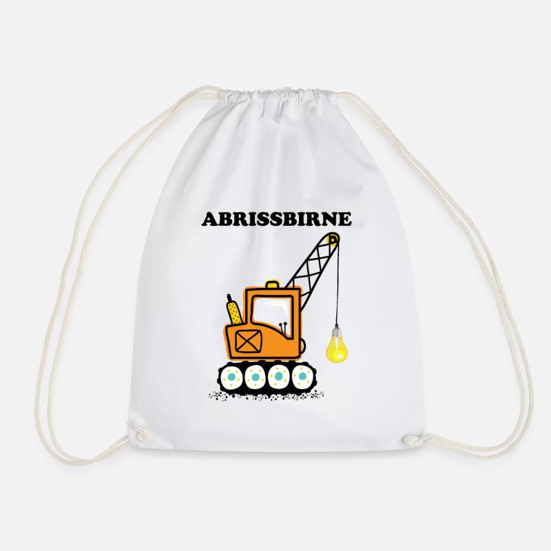 Abrissbirne Bagger Geschenk cooler Spruch Wortwitz - Turnbeutel - Weiß