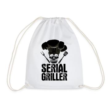 Serial Griller BBQ Distressed - Turnbeutel - Weiß - Vorne