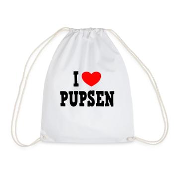 I LOVE PUPSEN - Furzen Blähungen - Turnbeutel - Weiß - Vorne