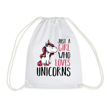 La fille adore la licorne - Sac de sport léger - blanc - Devant