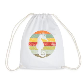 Hippocampe animaux marins rétro cadeau poisson - Sac de sport léger - blanc - Devant