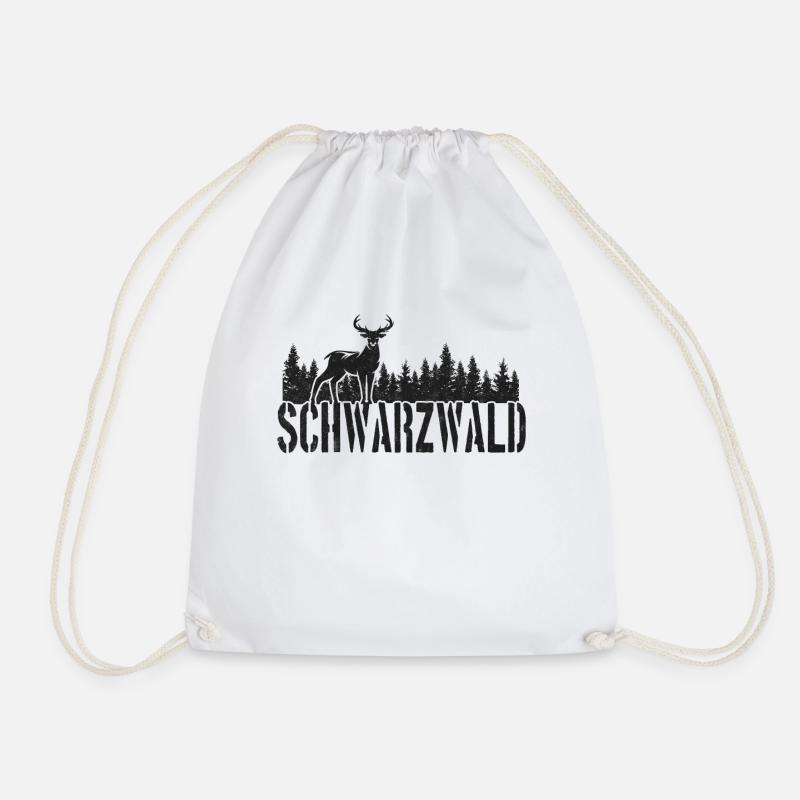 Schwarzwald Hirsch Wald - Turnbeutel - Weiß