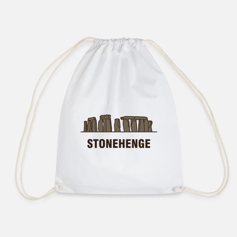 Stonehenge England - Drawstring Bag - white