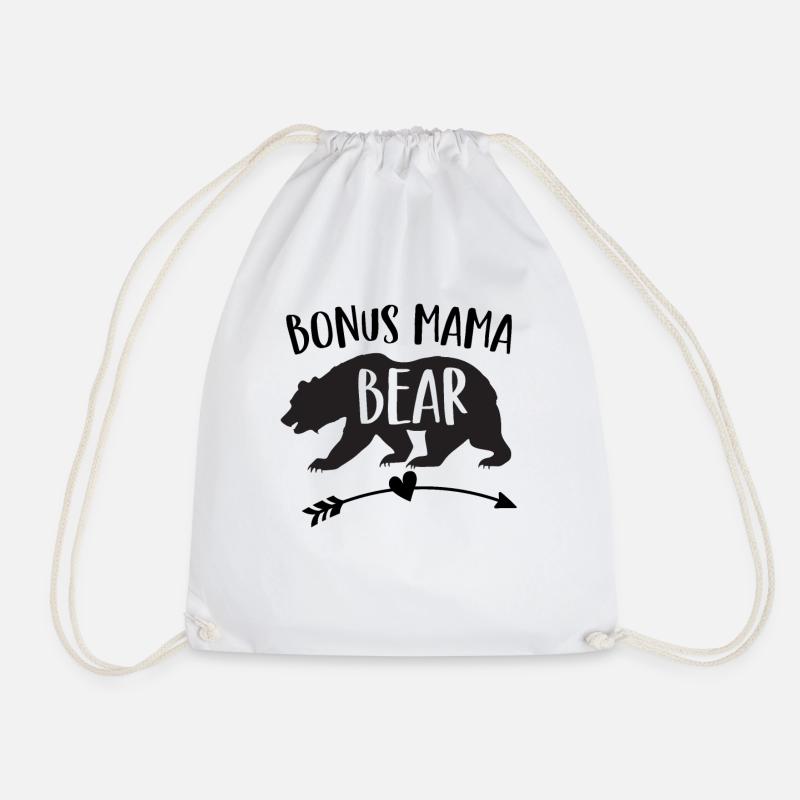 Bonus Mama Bär - Stiefmutter - Turnbeutel - Weiß