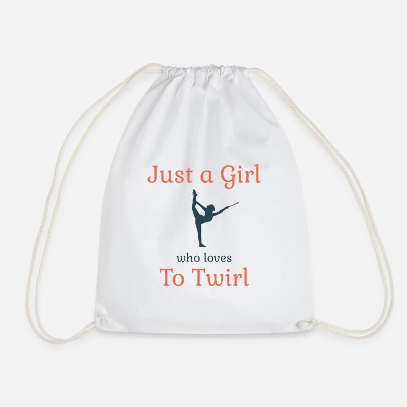 Baton Twirling Dancing Gymnast Gift - Drawstring Bag - white
