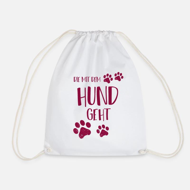 Die mit dem Hund geht - Turnbeutel - Weiß