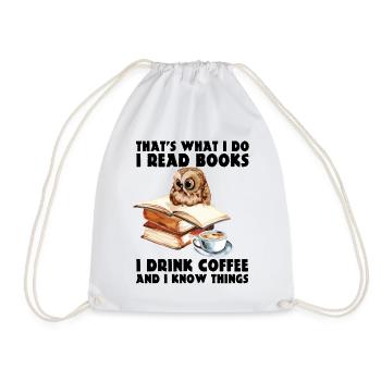 C'est ce que je fais, je lis des livres et je bois du café - Sac de sport léger - blanc - Devant