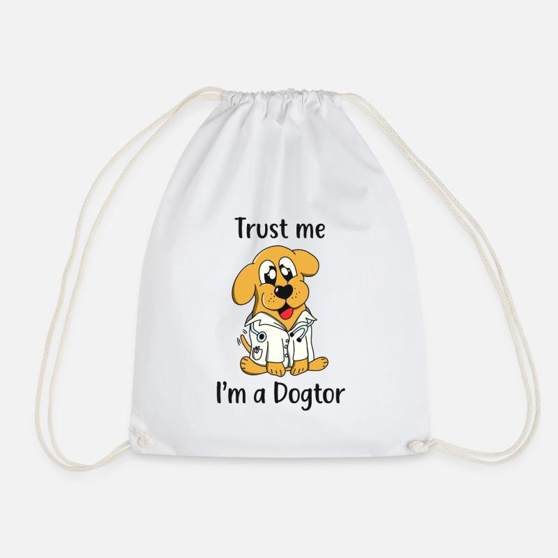 Lustiger Hund Arzt Cartoon - Turnbeutel - Weiß