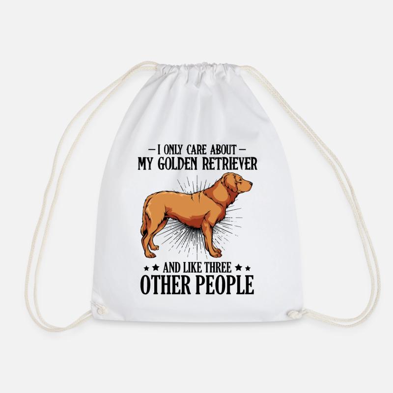 Golden retriever - Drawstring Bag - white