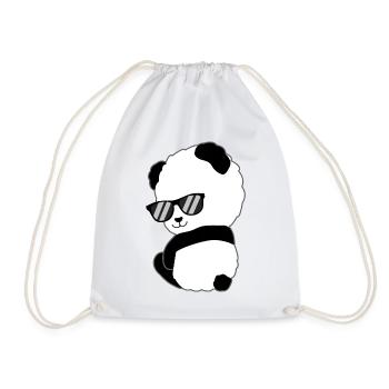 Panda mignon lunettes de soleil cadeau ours panda - Sac de sport léger - blanc - Devant