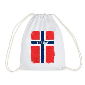 Norwegen Flagge - Turnbeutel - Weiß - Vorne