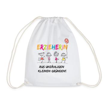 Erzieherin aus kleinen Gründen - Geschenk Kita - Turnbeutel - Weiß - Vorne