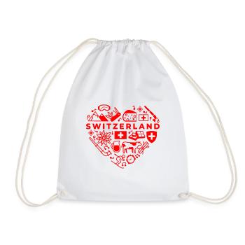 Switzerland - Drawstring Bag - white - Front