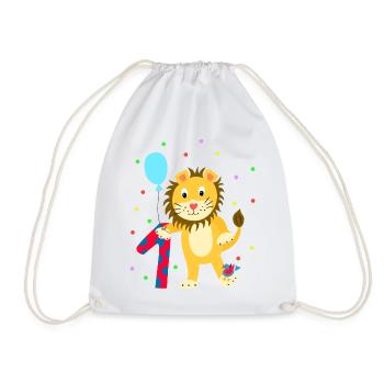 Premier anniversaire 1er année lion doux cadeau - Sac de sport léger - blanc - Devant