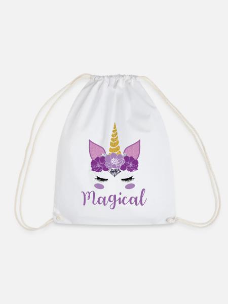 Einhorn Gesicht Magical Geschenk Frauen Kinder - Turnbeutel - Weiß