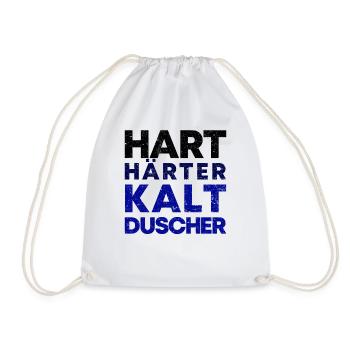 Kaltduscher Hart Männlich Kalt Duschen Geschenk - Turnbeutel - Weiß - Vorne