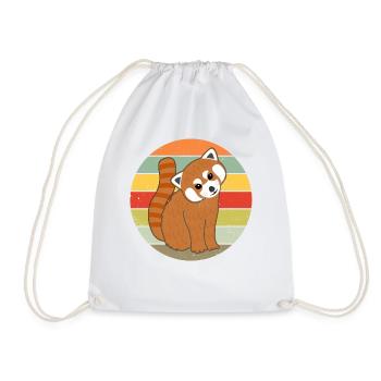 Red panda panda bear cute women men kids - Drawstring Bag - white - Front