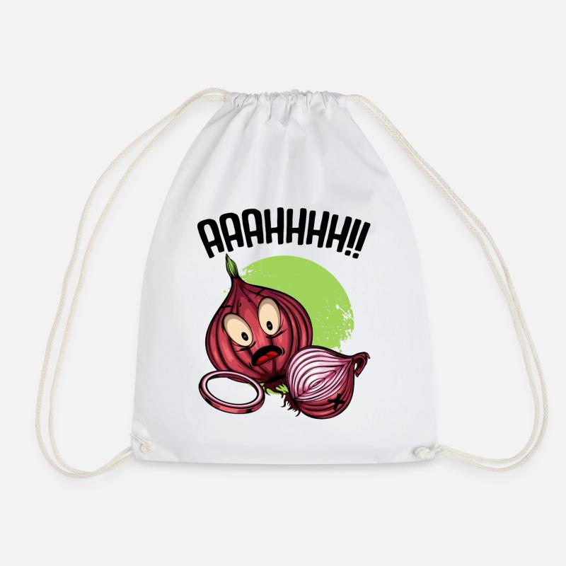 Onion onions - Drawstring Bag - white