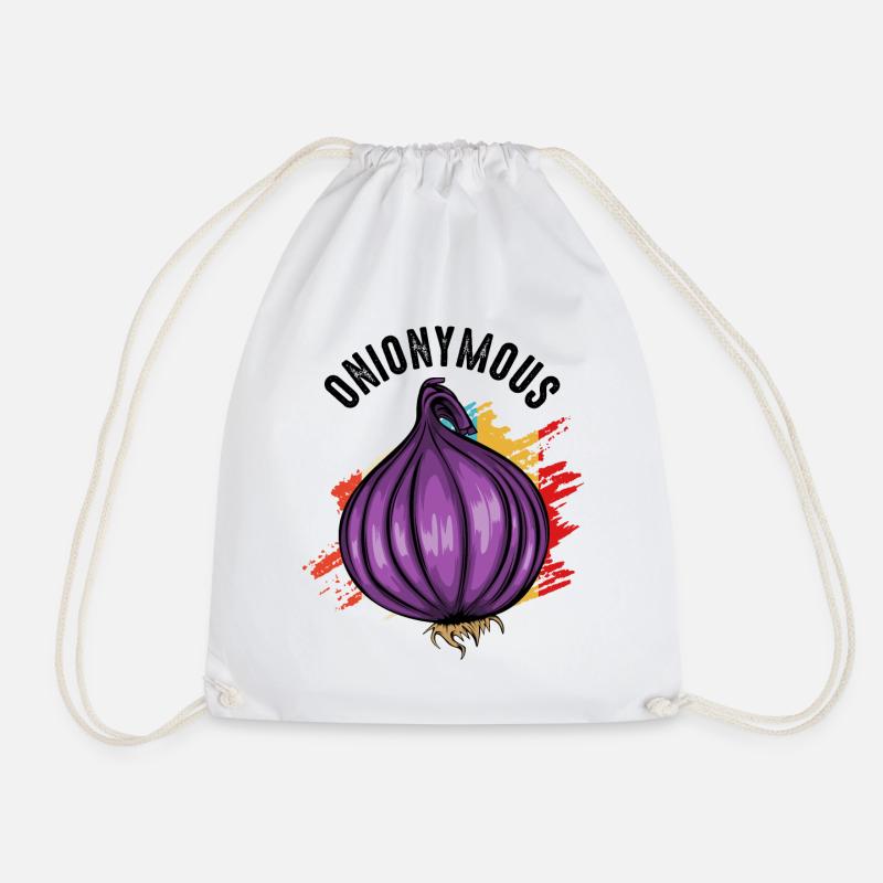 Onion onions - Drawstring Bag - white