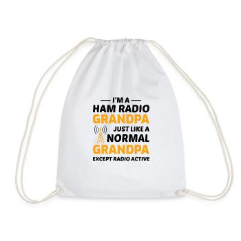 Amateur Ham Radio Operator Dad Grandpa Gift - Drawstring Bag - white - Front