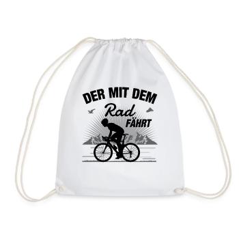 Radfahrer Rad fahren Lustiger Spruch Fahrrad - Turnbeutel - Weiß - Vorne