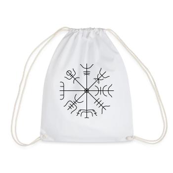 Der Wikinger Kompass Vegvisir nordische Zeichnung - Turnbeutel - Weiß - Vorne