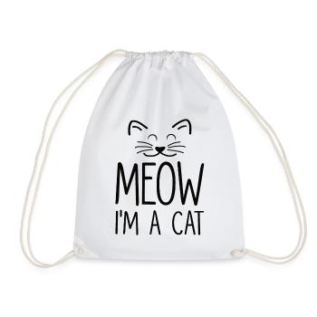 Chat chat visage chat dame chat cadeau - Sac de sport léger - blanc - Devant