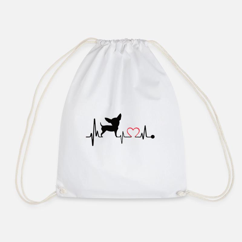Chihuahua - Drawstring Bag - white