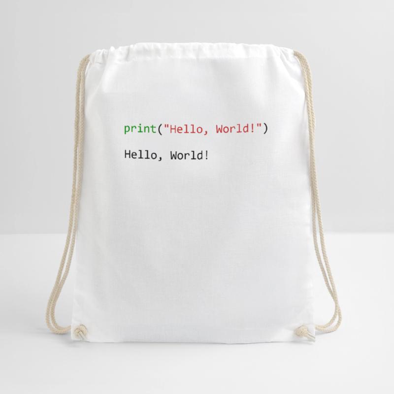 Hello World lustiges Geschenk Python Programmierer Turnbeutel