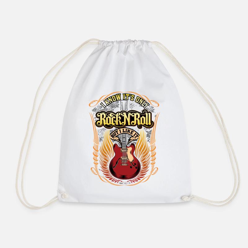 Rock n Roll - Rock Shirt mit slogan - Turnbeutel - Weiß