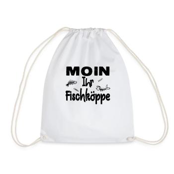 Moin Fischköppe Norddeutschland Küste Nordsee - Turnbeutel - Weiß - Vorne