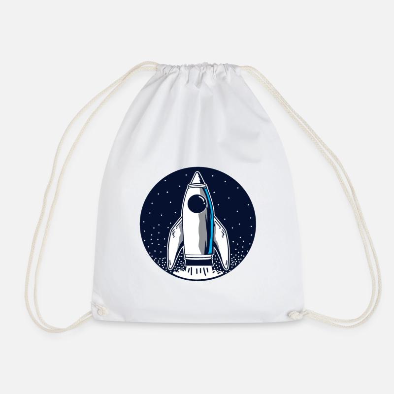 Rocket space space travel - Drawstring Bag - white