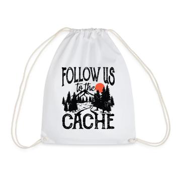 Follow Us To The Cache - Turnbeutel - Weiß - Vorne