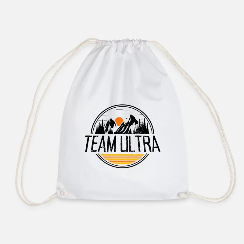 Team Ultra 100M Trail Run Ultramarathon Ultra Run - Drawstring Bag - white