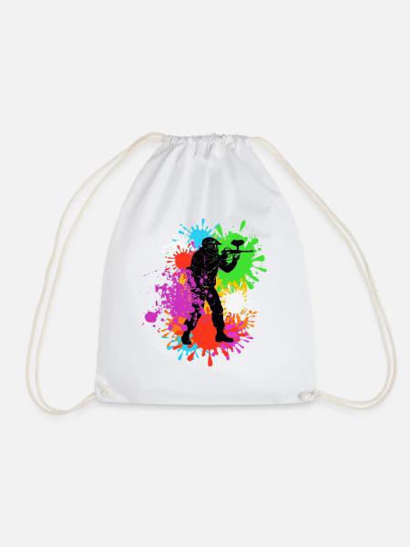 Paintball Spieler Farbe Geschenk Männer Frauen - Turnbeutel - Weiß
