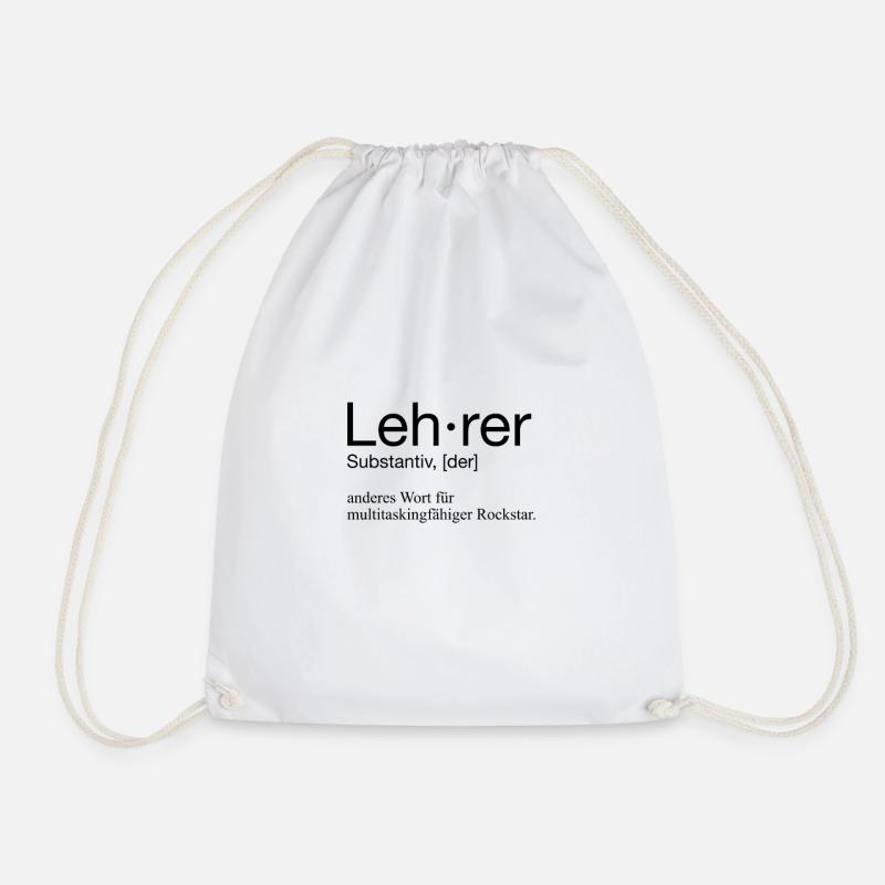 Lehrer Shirt Definition Lehrerin Weiß Schule - Turnbeutel - Weiß