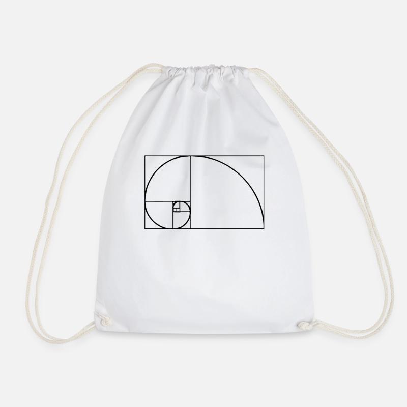 Fibonacci Tshirt - Turnbeutel - Weiß