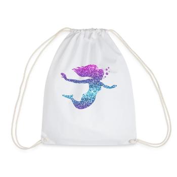 Sirène paillettes cadeau femmes filles - Sac de sport léger - blanc - Devant