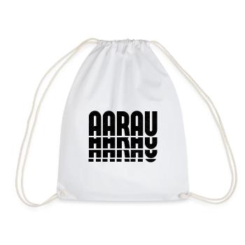AARAU Design - Repetition in Black - Drawstring Bag - white - Front