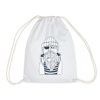 Sailor Ship Captain Sea Nautic Maritime Seaman - Drawstring Bag - white - Front
