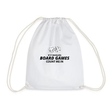 Board Games Chess Dice Funny Gift - Drawstring Bag - white - Front