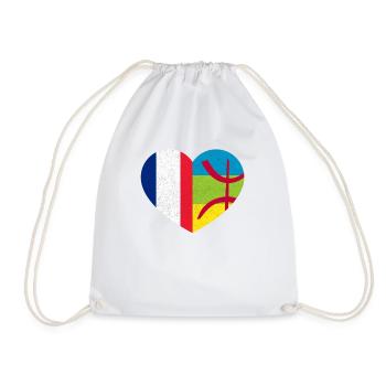 Amazigh Kabyle French Pride Heart Tamazgha - Sac de sport léger - blanc - Devant
