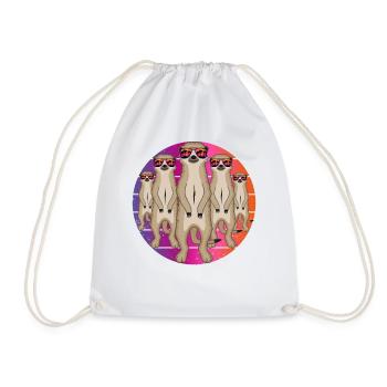 Suricate Avec des lunettes de soleil Drôle d’été - Sac de sport léger - blanc - Devant